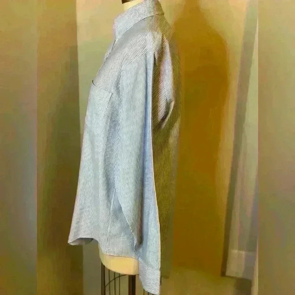 Arrow‎ Dover Blue and White Striped Button down Shirt Cotton Men/Women Sz S - Picture 5 of 8